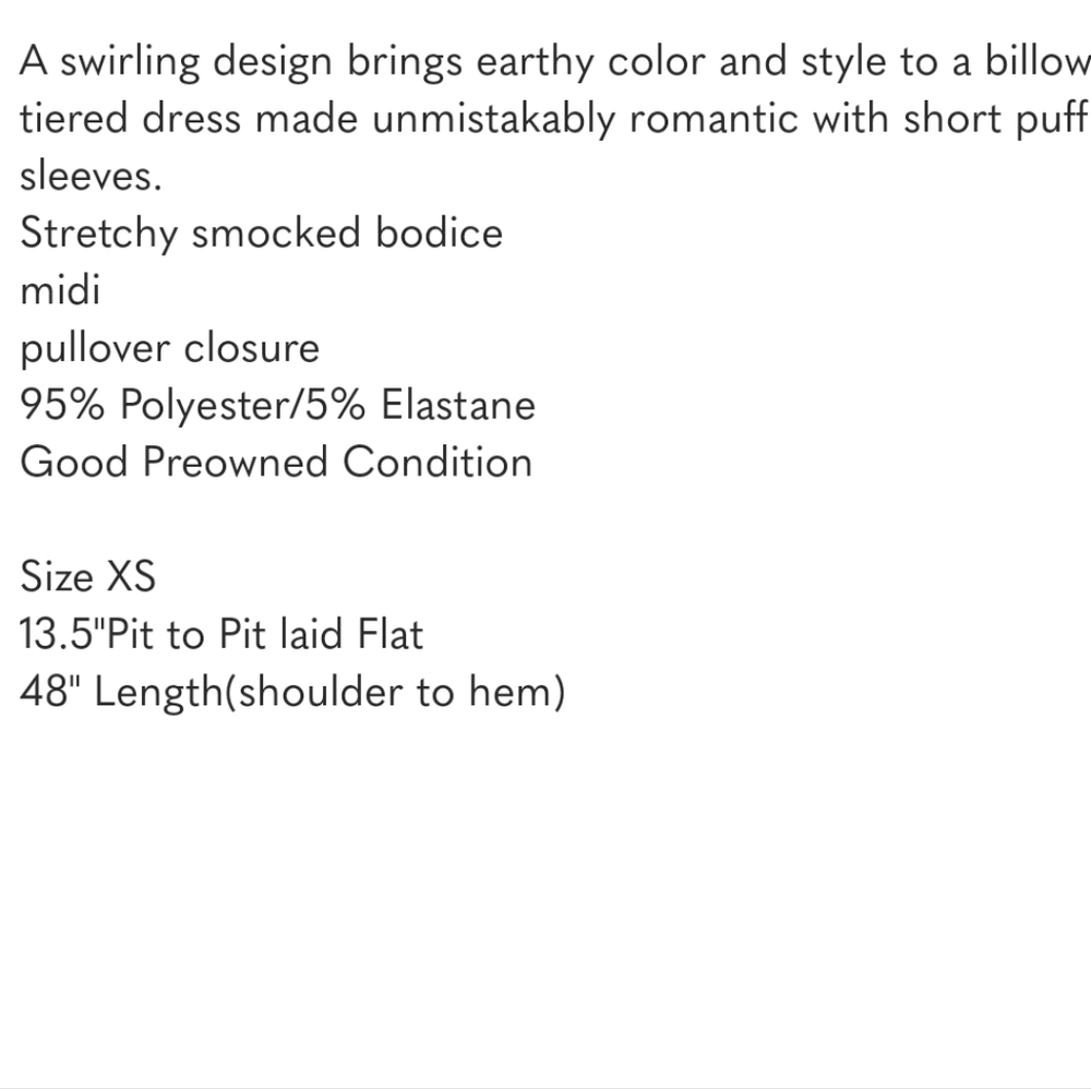 Anthropologie Moon River Smocked Puff Sleeve Midi Dress in Chocolate Swirl Print - Picture 11 of 11
